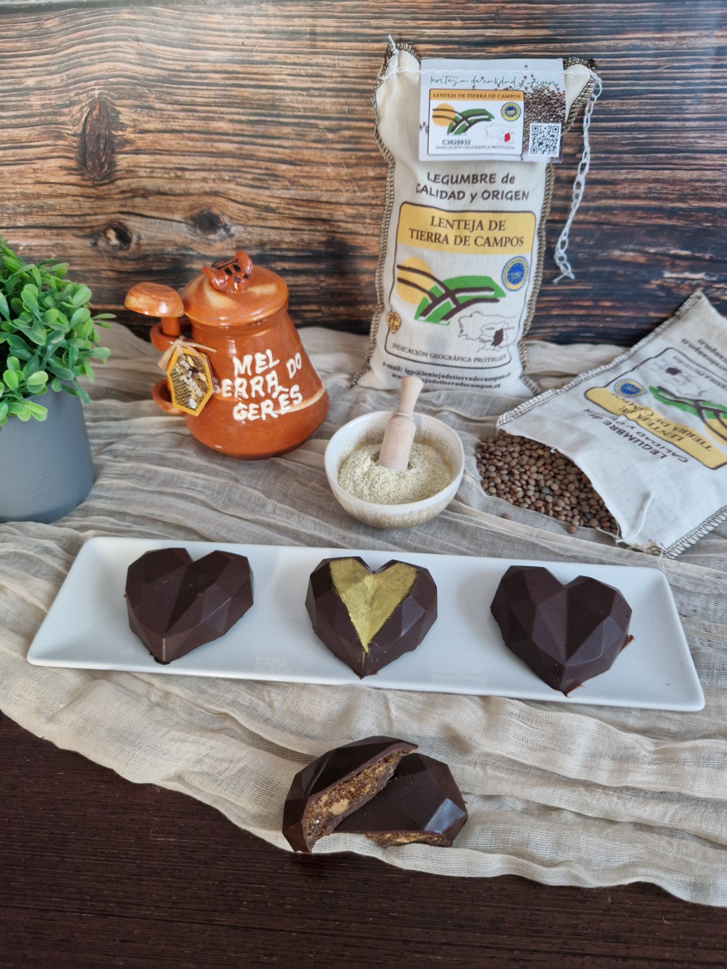 Bocados de lenteja "Tierra y Oro"